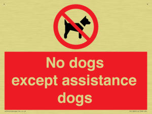 No dogs except assistance dogs